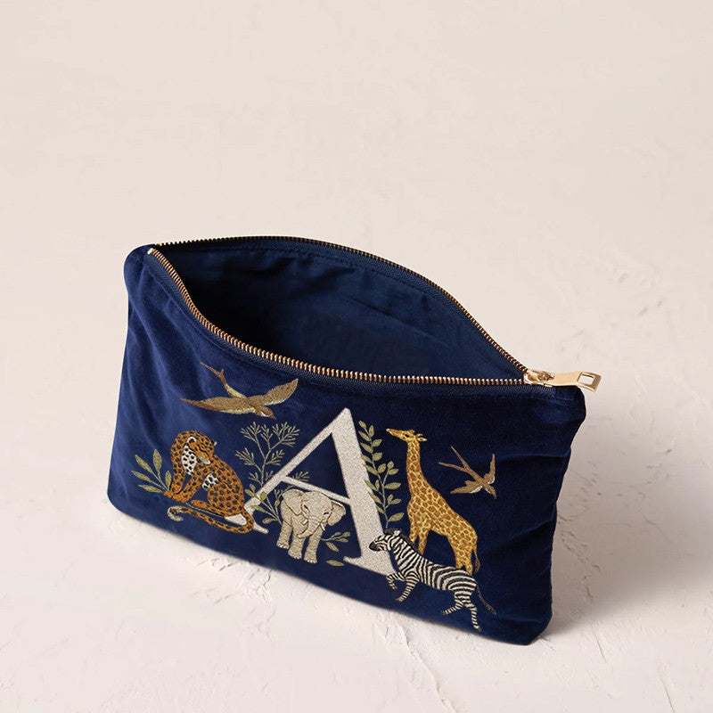 Fashionable Portable Makeup And Cosmetic Tool Storage Animal Pattern Printed Velvet Fabric Large Capacity Cosmetic Bag