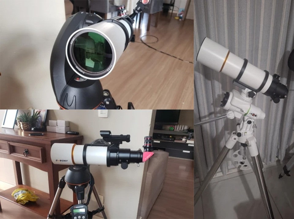 Telescópio Astronômico Refrator Svbony SV48P 90/102mm Abertura OTA com Focador de Duas Velocidades para Astrofotografia de Céu Profundo