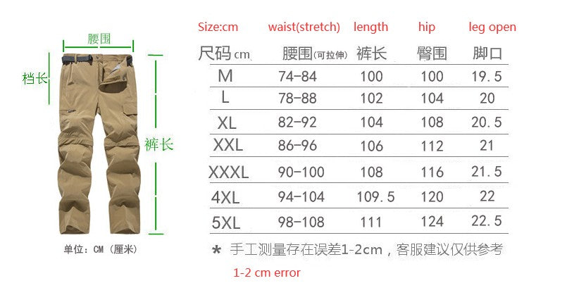 2025 Zip Off Hiking Pants Convertible Shorts Mens Cargo Work Pants Lightweight Breathable Trousers Workwear Outdoor Casual Pants