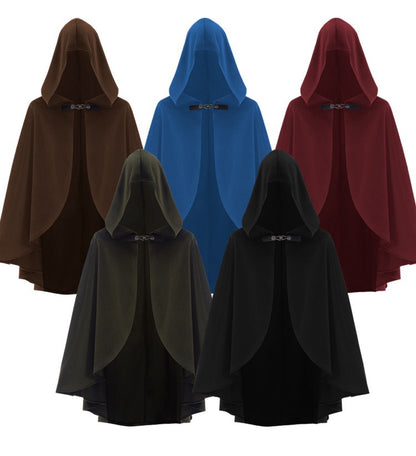 Medieval Retro Hooded Cloak Halloween Grim Reaper Wizard Cosplay Cloak Versatile Costume Accessory Cosplay Costume for Women Men