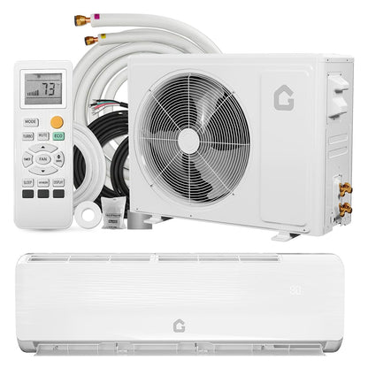 Sistema de Ar Condicionado/Aquecimento Mini Split de 9.000 BTU, 19 SEER, Bomba de Calor Sem Ductos, com Controle Remoto, para até 42 m²