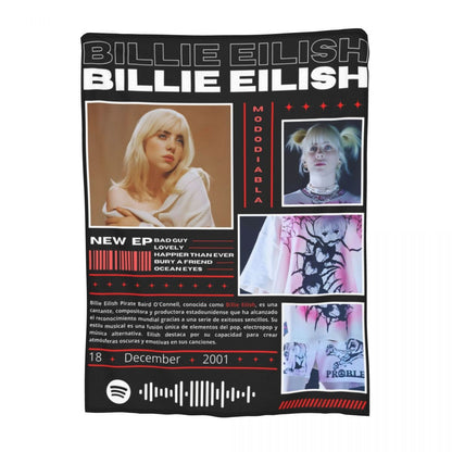 Manta de Lã Hit Me Hard And Soft Merch Billie Macia e Aconchegante para Carro e Quilt
