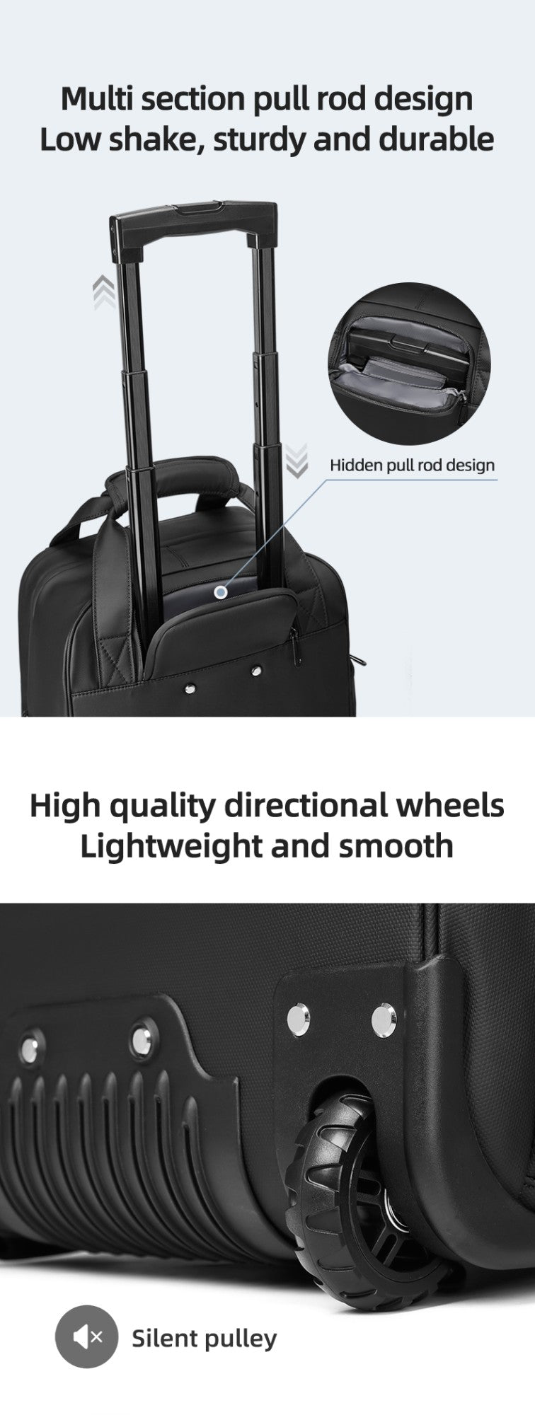 Mochilas de viagem com rodinhas para homens, mochilas executivas, mochila à prova d'água com rodinhas, bagagem de bordo, bolsas de rodinhas para embarque