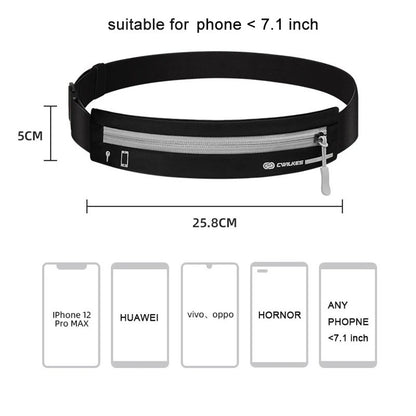 Running Belt Waist Bag for Cell Phone Sports Fanny Pack Waterproof Men Women Hidden Gym Bags Pouch