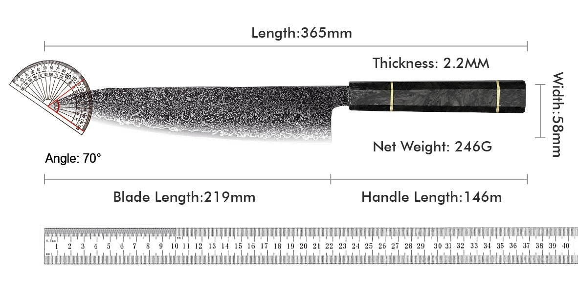 Professional 67-layer Damascus Japanese Kitchen Nakiri Gyuto Chef bread boning Knife Set Home kitchen tool with Carbon Fiber HD