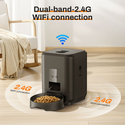 Comedouro Automático Inteligente para Gatos e Cães Máquina de Ração Lenta com Dosador Automático Temporizado e Quantitativo Tigela para Gatos e Cães