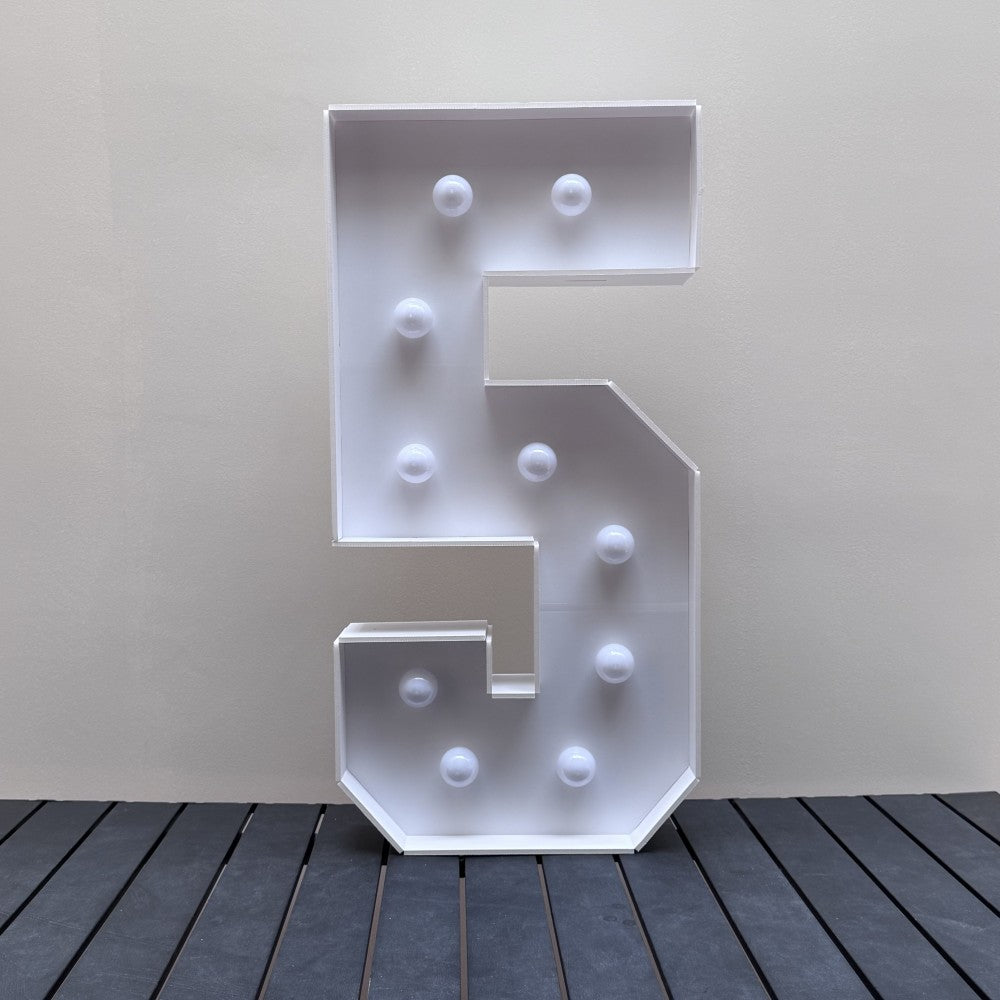 1/2 Pc 73cm/28.7inch Light Up Digital Marquee Frame White Lights KT Board Number 0-9 KT Board With Bracket Party Decorative