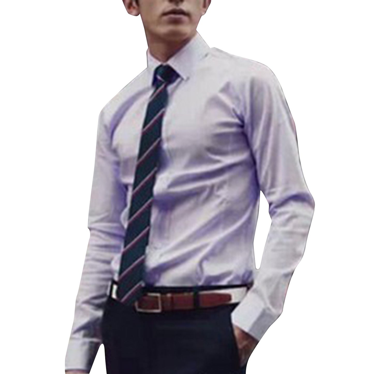 M - 5XL Men Business Shirt Long Sleeved Slim Solid Color Casual Plus Size Social Men Shirt ??????? ??????? camisa masculina