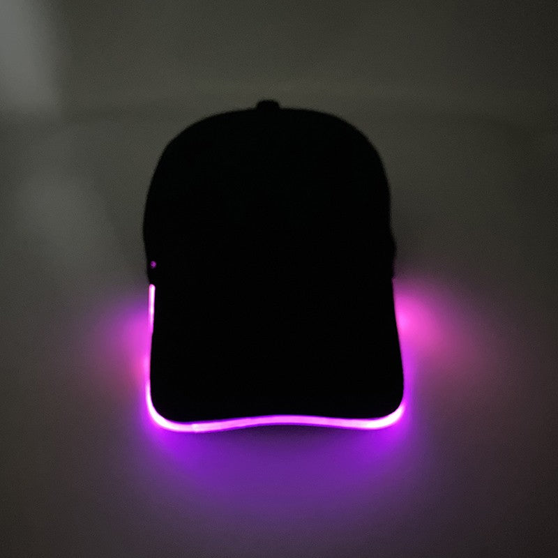 Fashion Attractive Glowing Decor Supplies Carnival LED Optical Fiber Baseball Cap Flashing For Carnival Party In The Dark Night