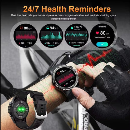 2026 Popular Outdoors GPS Sports Smart Watch Masculino Tela AMOLED Bússola à Prova D'água 500mAh NFC Chamada HD Smart Watch Para Homens T-REX 3