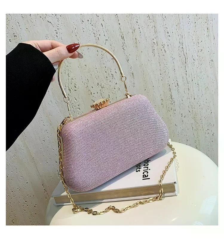 Luxury High Design Women Evening Bag Brand Party Banquet Glitter Bag for Ladies Wedding Clutch Handbag Shoulder Bag Chain Bolsas