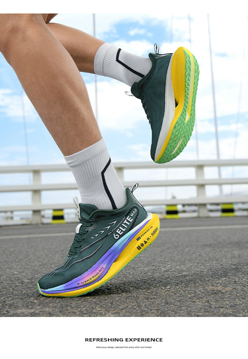 Air Cushion Carbon Plate Running Shoes Jogging Marathon Men Sports Breathable Lightweight Comfortable Nonskid Casual Sneakers