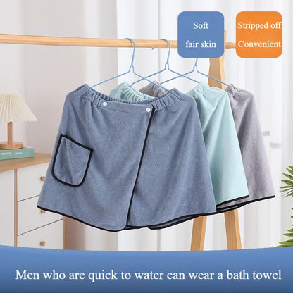 Saia de Banho Masculina de Hotel, Doméstica, Simples, Fibra Fina Ajustável, Tamanho Adequado para Homens com Peso Inferior a 90 KG.