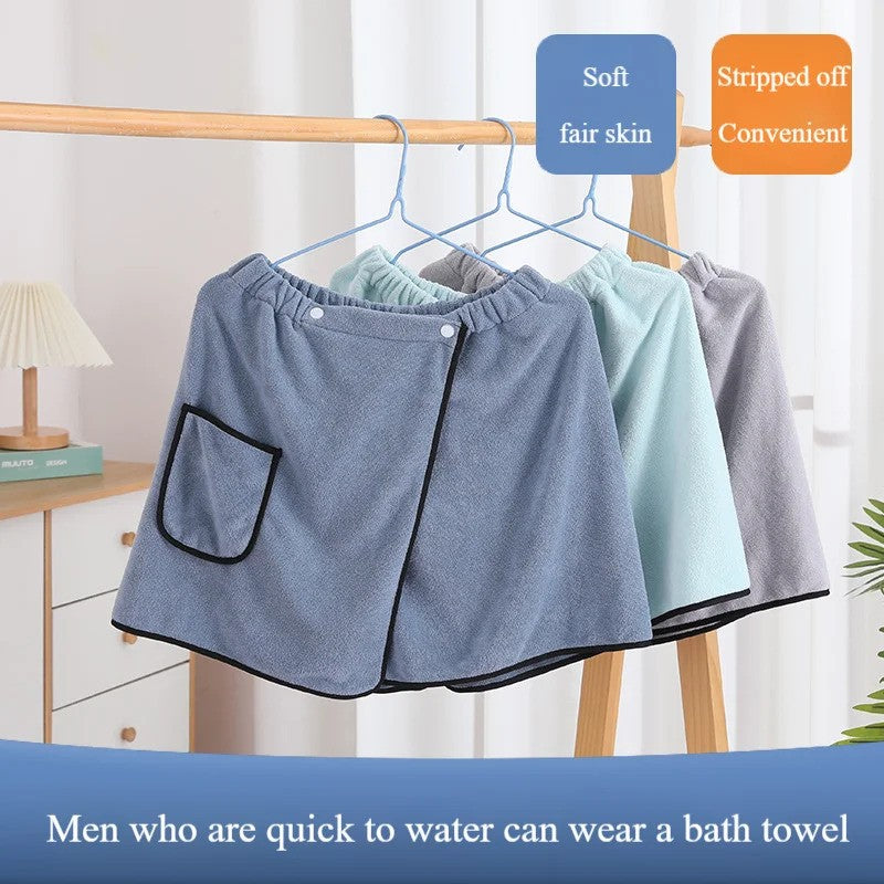 Saia de Banho Masculina de Hotel, Doméstica, Simples, Fibra Fina Ajustável, Tamanho Adequado para Homens com Peso Inferior a 90 KG.