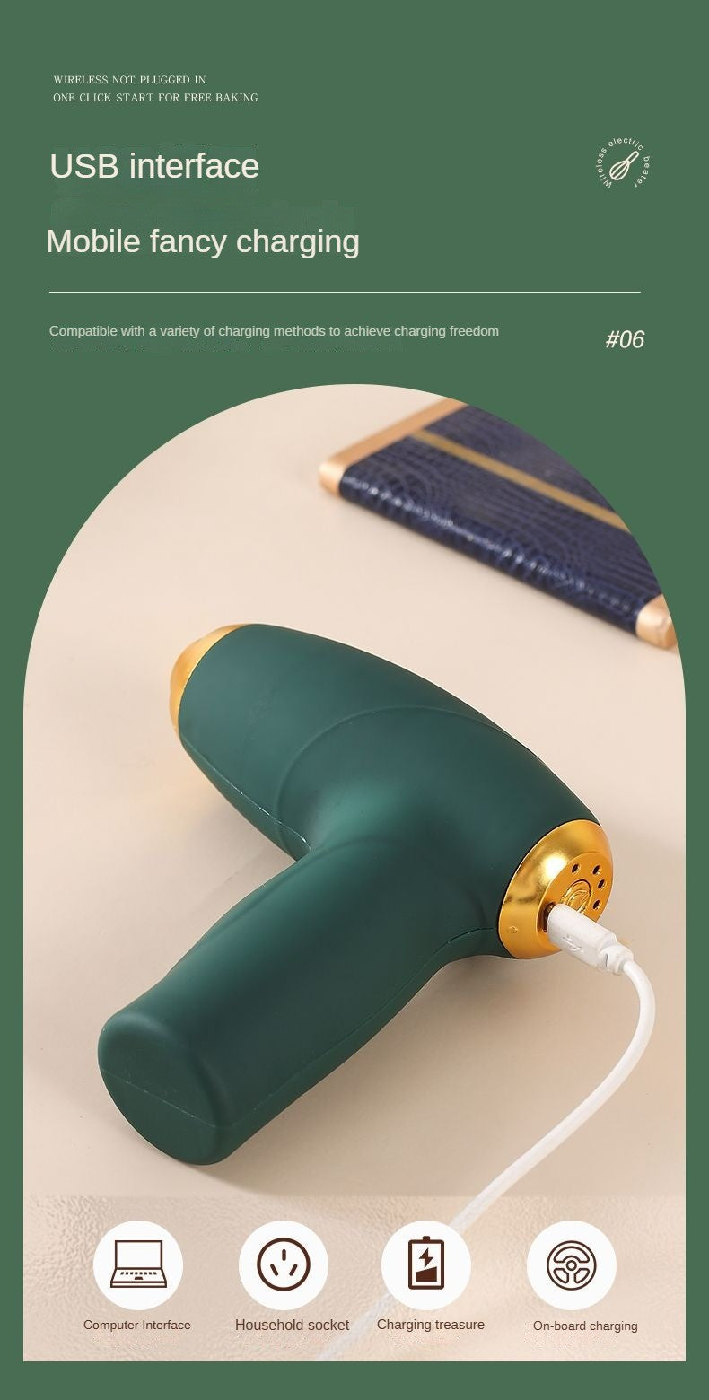 Mini liquidificador portátil USB, batedor de ovos, cafeteira portátil, cremeira, espumador de leite, mixer de alimentos recarregável de 3 velocidades para cozinha