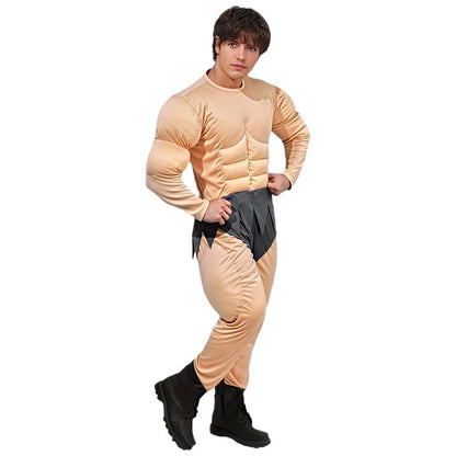 Whole body Muscles Adult Man and Kids Muscular Men Cosplay Pectoral muscles Abdominal muscles Jumpsuit Costume Little Boys Man R