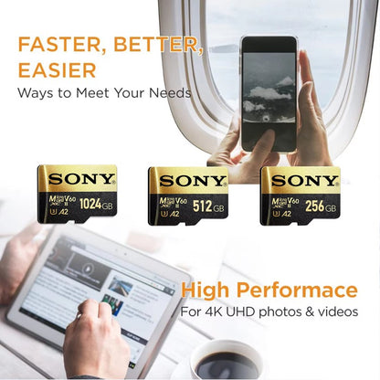 Cartão de Memória SONY TF 1TB Alta Velocidade Micro SD Card 1024GB 128GB 256GB 512GB A2 U3 V30 Cartões Flash SD TF Para Celular Xiaomi Computador