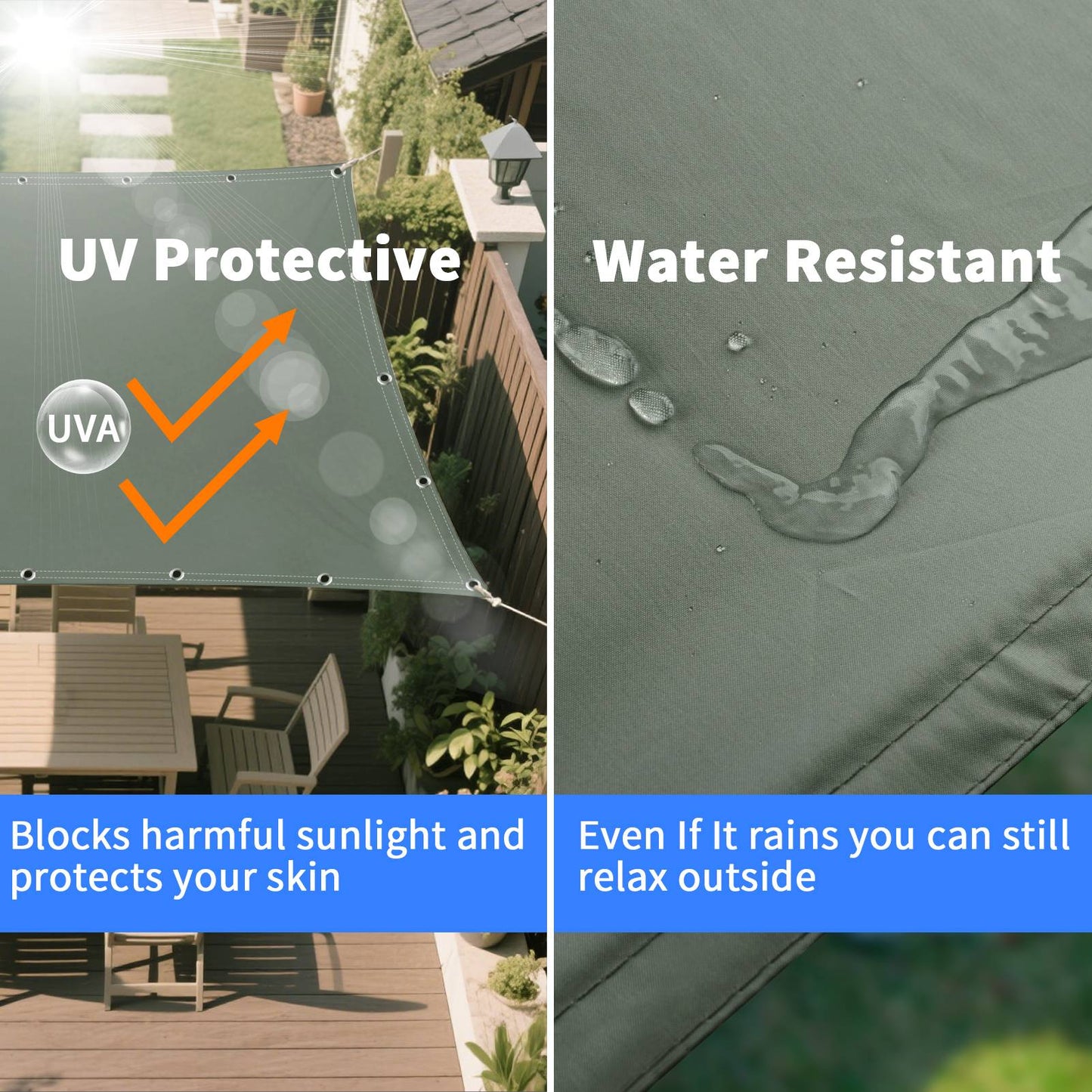 2x3/3x3/3x4/4x5M Sun Shade Sail Waterproof Outdoor Square Rectangle Garden Patio UV Block Party Canopy Pool Camp Awning Shelter