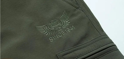 Men's Winter Fleece Tactical Pants Warm Cargo Pant Hunting SoftShell Work Trousers Shark Skin Thick Warm Waterproof Pants M-4XL