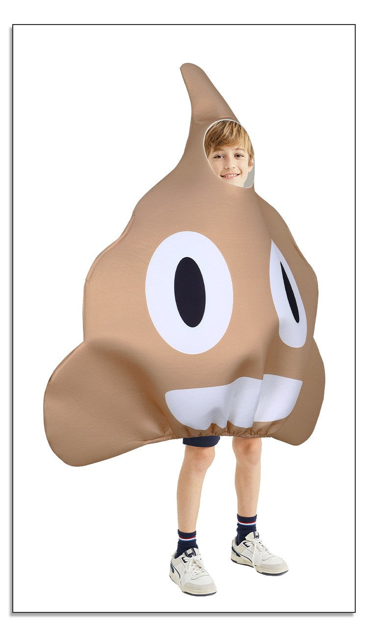 Funny Daddy Poo Costume & Mona Lisa Parody Mural Cosplay Outfit for Halloween School Party Parent-Child Matching Set