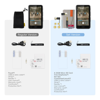 Reprodutor de Áudio HiBy R1 HiFi MP3 USB DAC WiFi Bluetooth 5.1 DSD256 PCM384kHz/32bit X1600E CS43131 MSEB Rádio Web Saída 3.5mm