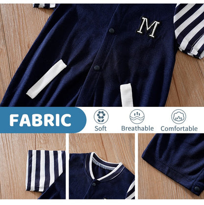 0-18 Baby Jumpsuit Casual Letter Embroidery For Comfortable And Soft Boys And Girls Summer Short Sleeved Newborn Clothes