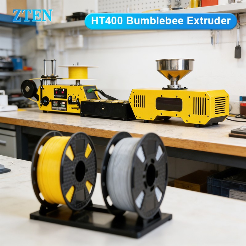 Extrusora de Filamento para Impressora 3D Extrusora HT400 com Ferramentas de Extrusão e Enrolamento de Fio PLA PETG PA ABS Extrusora de Consumíveis para Impressão 3D