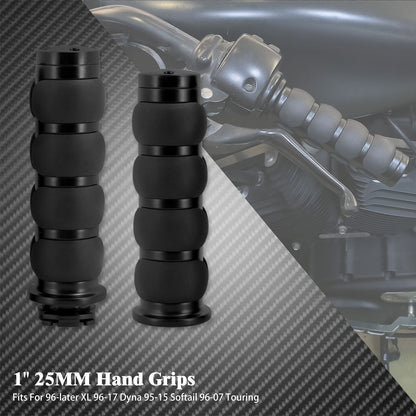 Manoplas de Guidão de Moto 1" 25mm Universal Para Harley Sportster XL1200 Touring Street Glide FLHR Dyna FXDL FLS