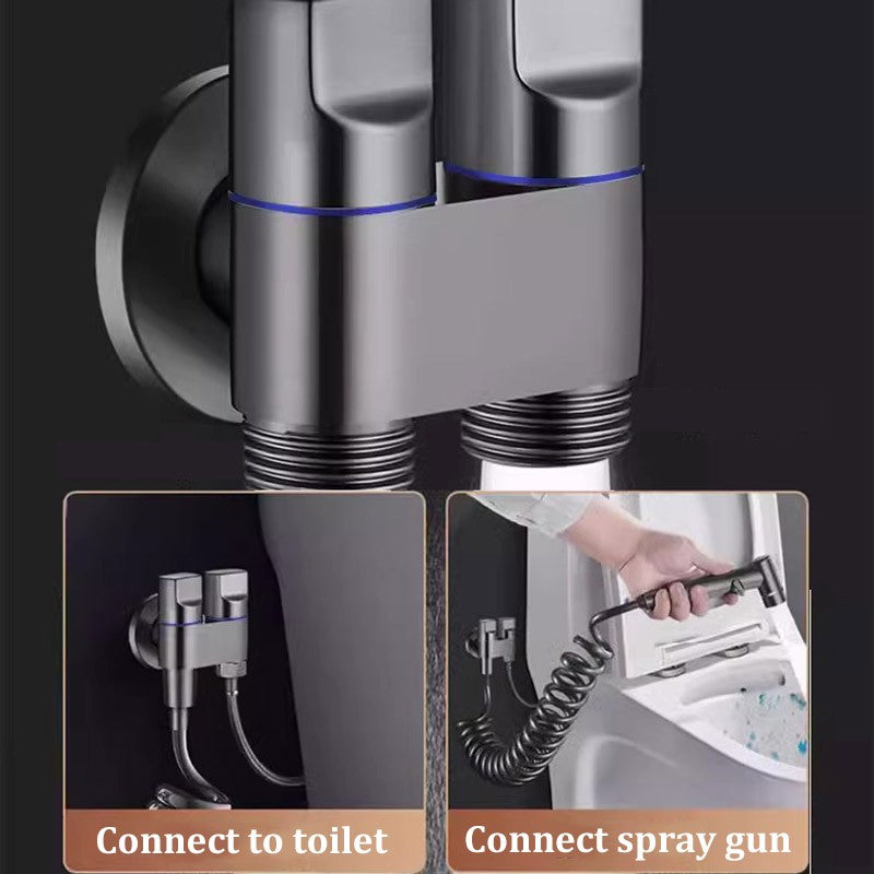 Toilet companion 1 in 2 out flush spray gun faucet bidet booster nozzle bathroom flush gun high pressure household