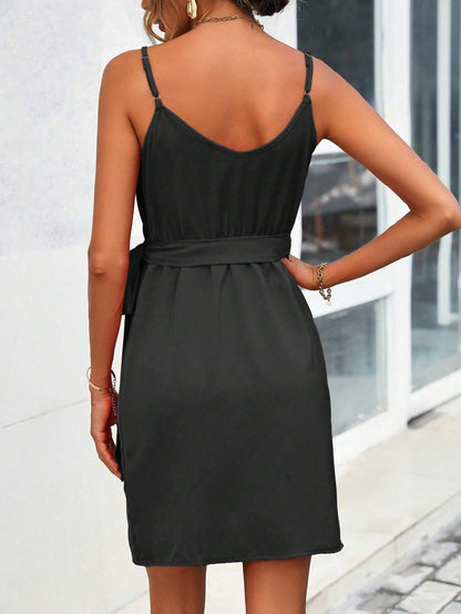 Cross border European and American fashion sexy V-neck dress
