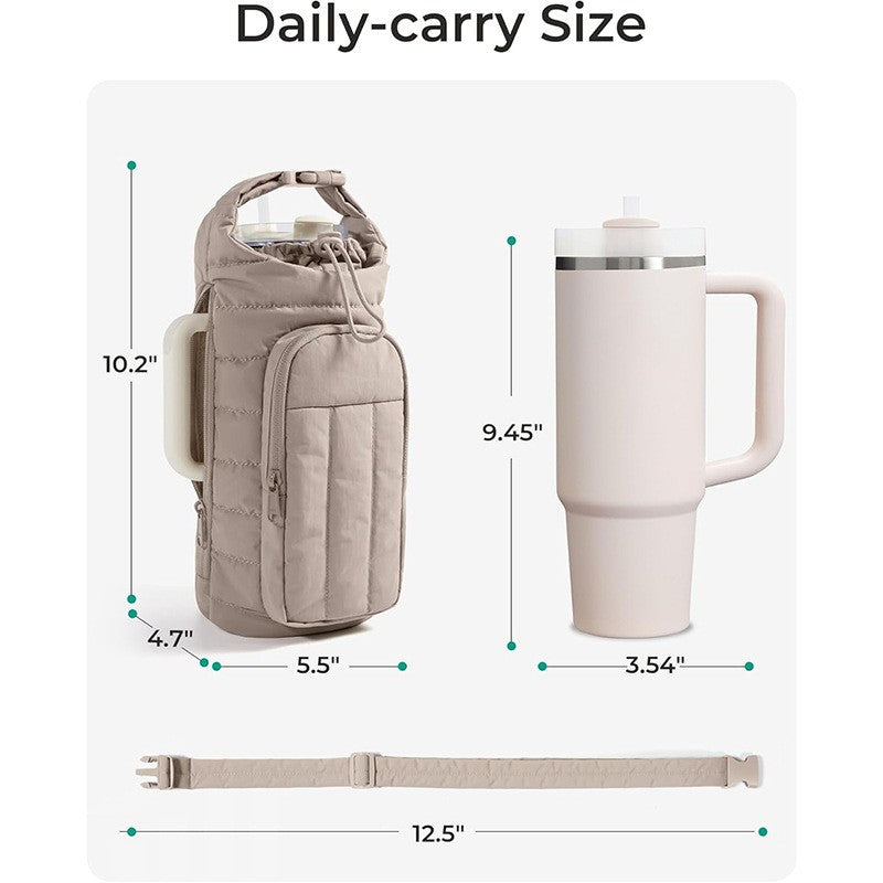 Outdoor Sports Down Kettle Bag Portable Large Capacity Crossbody Water Cup Bag Travel Thermos Cup Cover