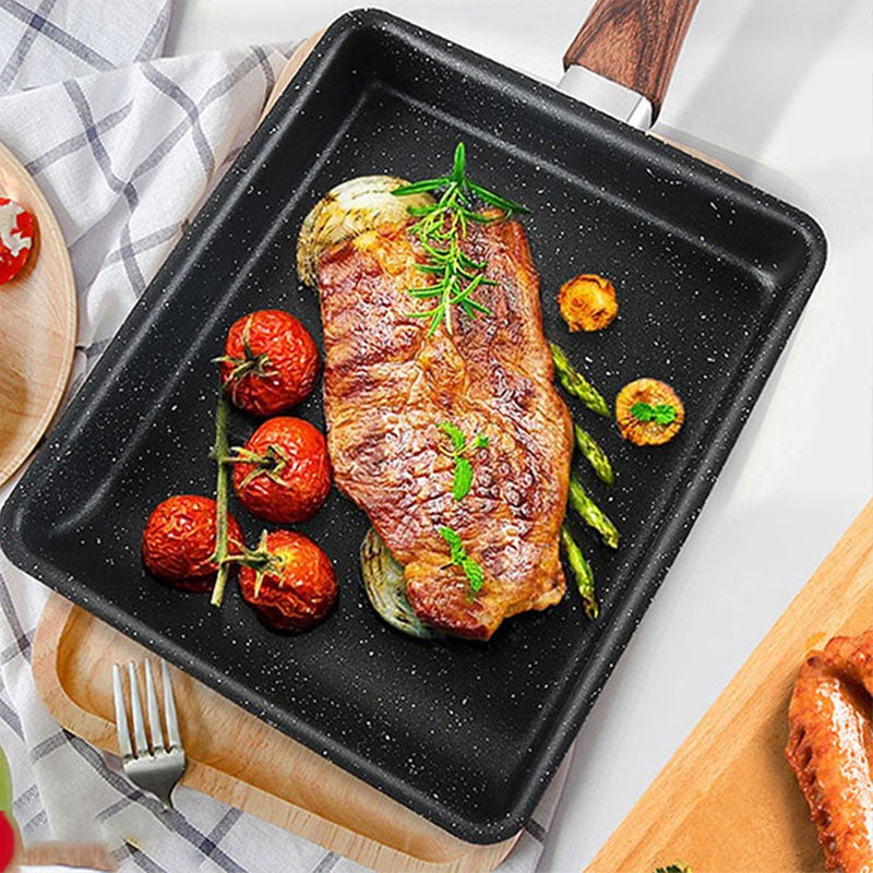 Frigideira Antiaderente para Omelete Japonesa Tamagoyaki, Frigideira Retangular para Ovo Tamago Panela Pequena para Fritar Ovos com Utensílios de Cozinha