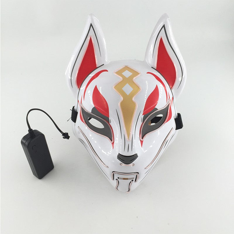 Cool Neon Light up Fox Mask Men Luminous Disguise Masks Glow in the Dark Cosplay Costume Trick or Treat Decoration