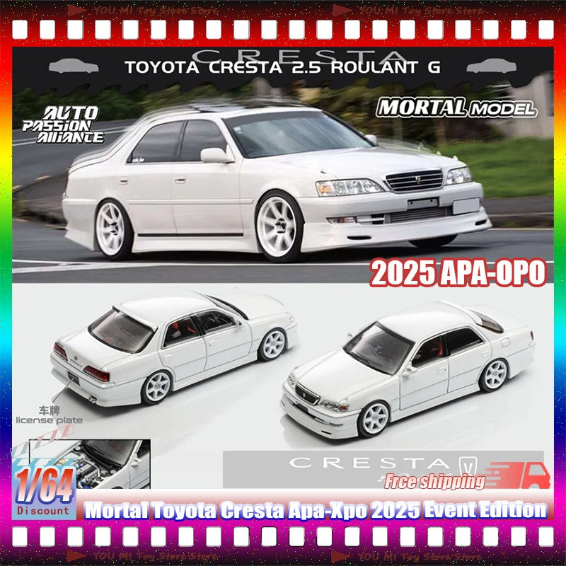Novo Mortal 1:64 Toyota Cresta Apa-Xpo 2025 Edição Evento Modelos de Carro de Liga Brinquedos Personalizados Simulados de Uma Peça Presente Miniatura Veículo