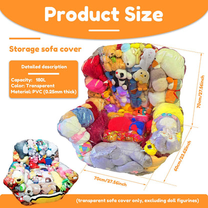 Plush Toy Stuffed Bean Bag Clear Sofas Chair Cover Large Zipper Lazy Seat Storage Child Adult Tatami No Filler Included