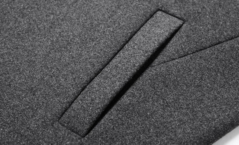 Winter Jacket Men Wool Pea Coat Oversized Overcoat Solid Business Casual Coat Men's Clothing Woollen Coats 4XL AF2011