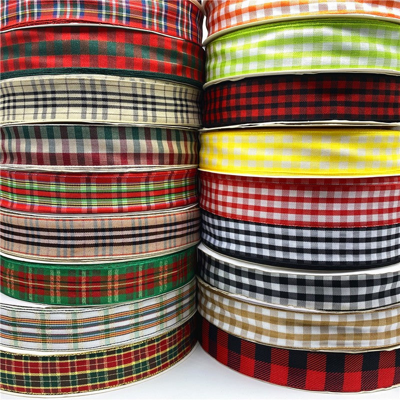 5yards/Lot 10mm 25mm Plaid Ribbon Christmas Decor Ribbon For Handmade Design Christmas Decoration DIY Gift Wrapping