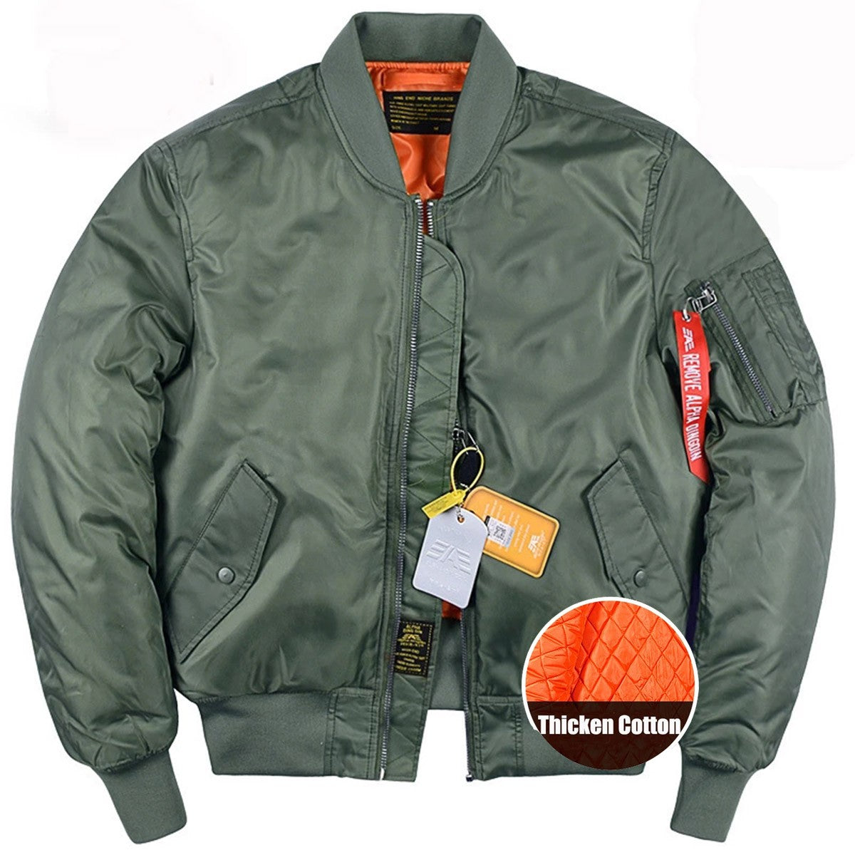 Winter Men's Bomber Jacket Thicken Warm Outerwear Outdoor Baseball Uniform Coat Large Size for Male