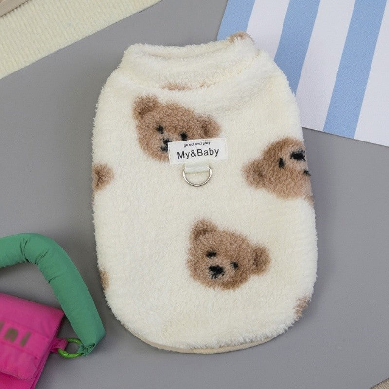Colete de cachorro quente de lã, suéter de outono macio para animais de estimação, roupas de cachorro de luxo, moletons para filhotes, colete de gato com estampa animal, pulôveres para animais de estimação, roupas de poodle