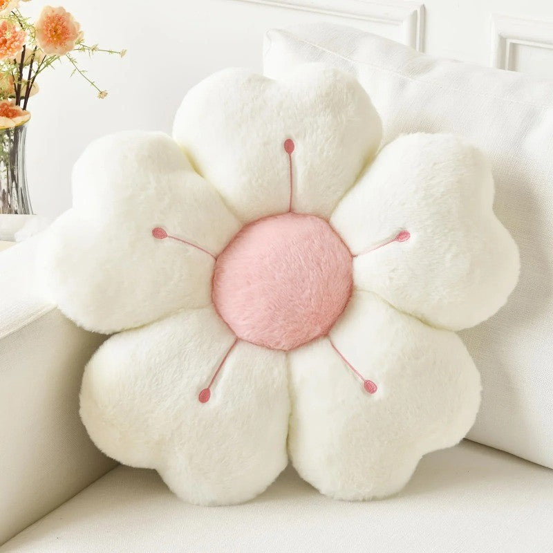 Flower Plush Throw Pillow Cute Daisy Stuffed Cushion Kawaii Sleeping Pillow Soft Office Chair Back Cushion Pet Mat Home Decor