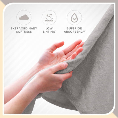 6-Piece Quick Dry Cotton Towel Set | Super Absorbent & Soft | 2 Bath, 2 Hand, 2 Wash Cloths in Silver