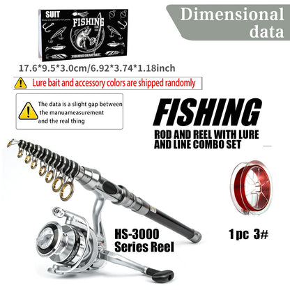 Kit de vara de pesca e molinete Para arremesso longe Luya vara de pesca e molinete combinação telescópica giratória