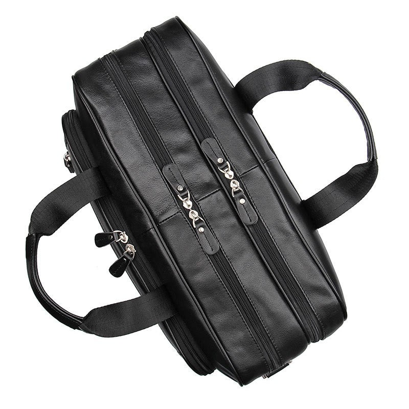 High Quality Genuine Leather Men Briefcase Business bag Crazy Horse Leather Large 17"inch Laptop Bag male Portfolio Office Case