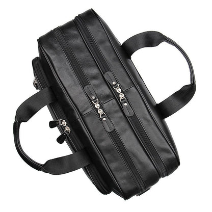 High Quality Genuine Leather Men Briefcase Business bag Crazy Horse Leather Large 17"inch Laptop Bag male Portfolio Office Case