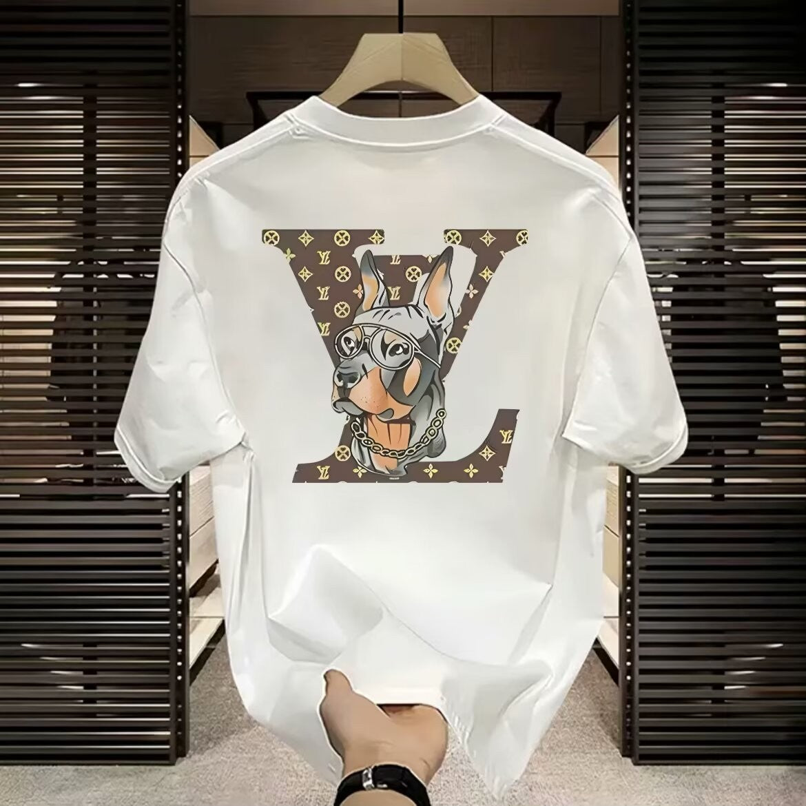 Outlet Counter Men's American Heavy Cotton Short-sleeved T-shirt Ins Loose Crew Neck Men's and Women's Fashion Casual T-shirt