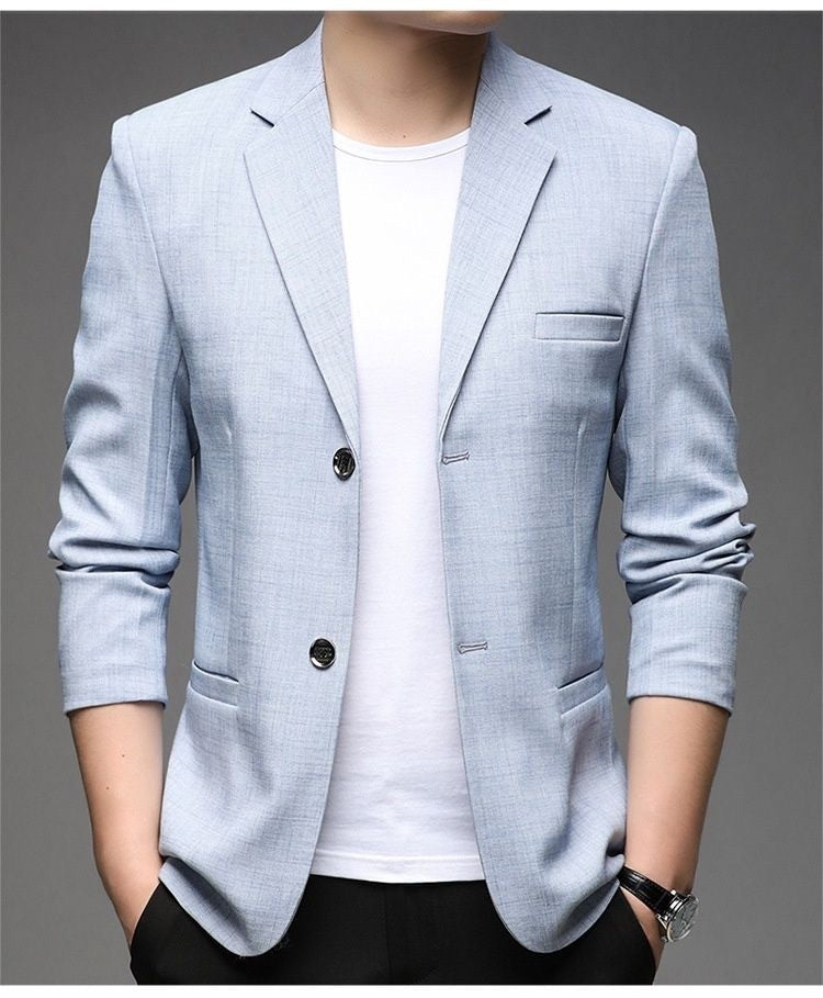Men Formal Wear Thin Blazers Jackets New Spring Male Business Casual Suits Coats New Fashion Man Solid Blazers Men's Clothing 4X