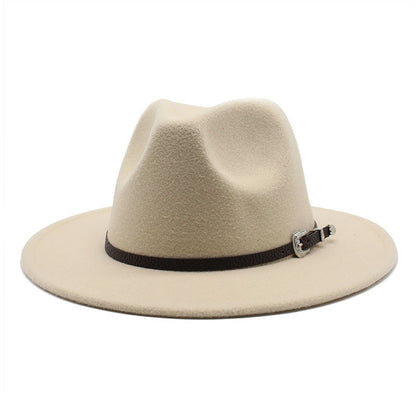 British Style Felt Jazz Fedora Hat 59-61CM Size Panama Trilby Hats For Women Men Gentleman Wedding Party Hat