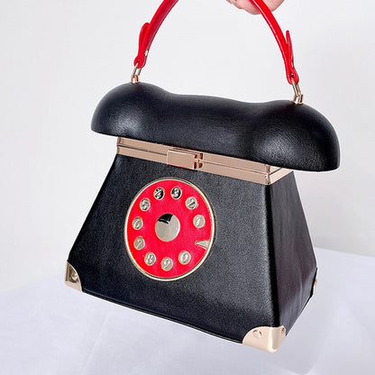 Handle Telephone Shaped Women Evening Handbags Designer Party Clutch Purse Chic Shoulder Bags Female Leather Crossbody Bag Totes