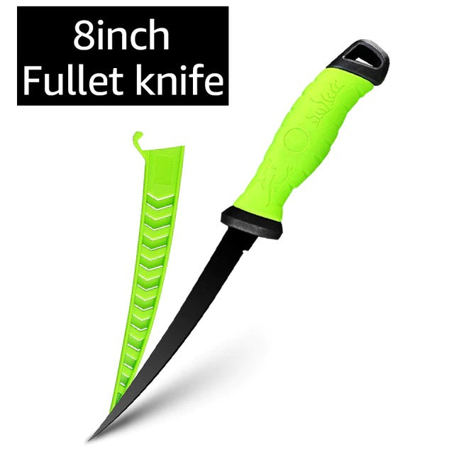 Faca de Pesca para Filetar Desossar Peixe 5 6 7 8 9 Polegadas Faca de Sashimi de Cozinha Antiaderente para Raspar Peixes Faca para Filetar Bainha