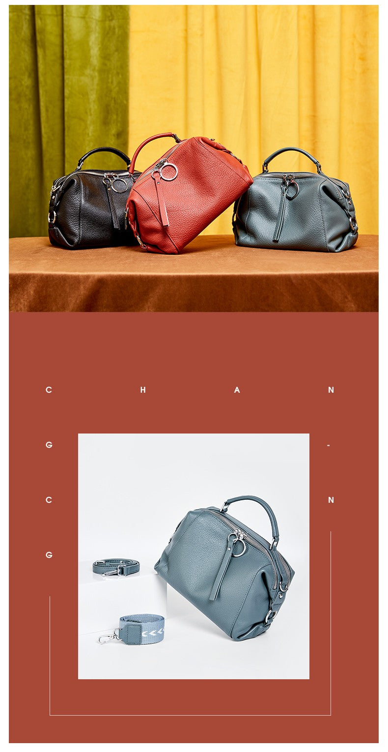 Zency Women's Handbag Genuine Leather Cowhide Cross Body Bags Ladies Shoulder Top Handle Satchel Trendy 2025 Pillow Bags Shopper